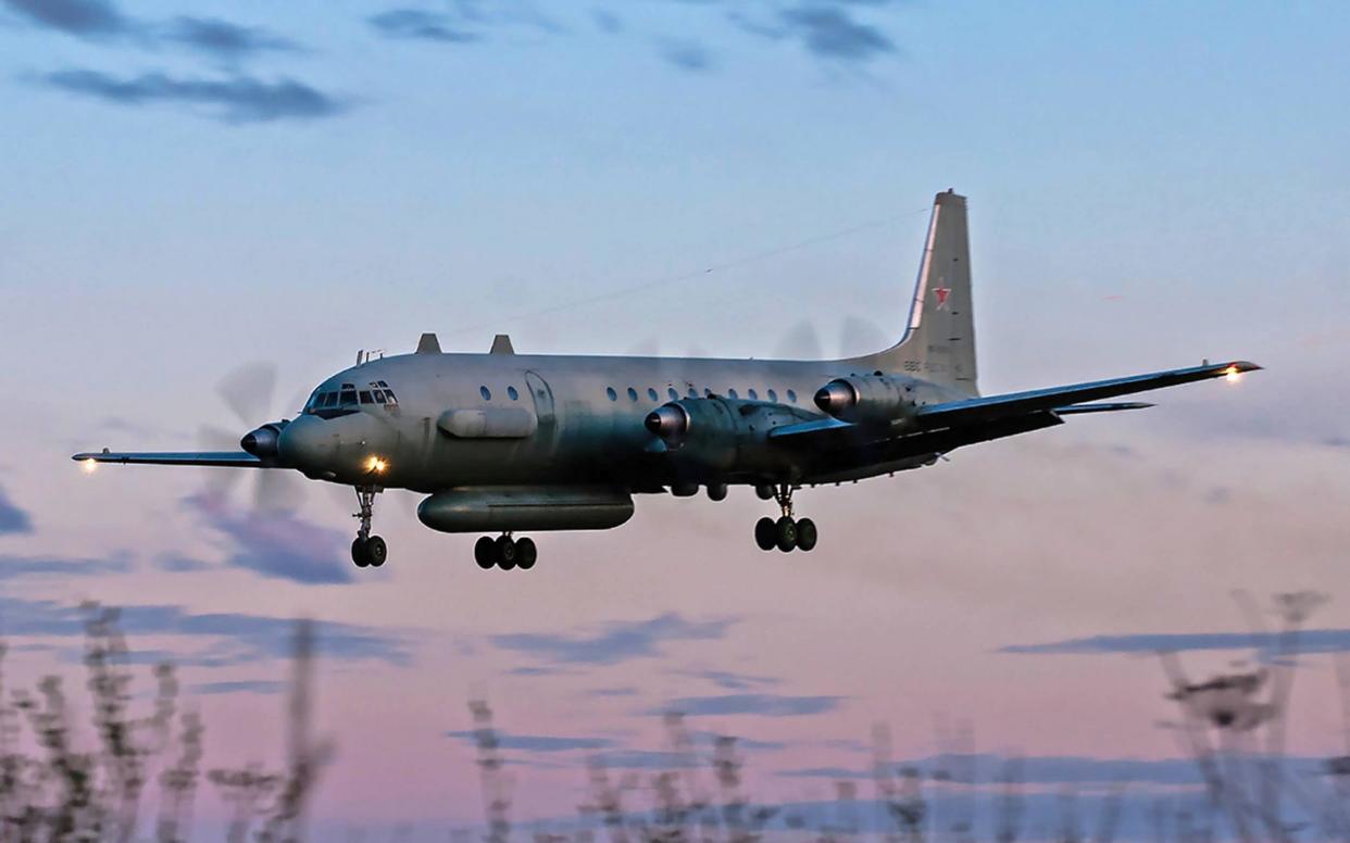 A Russian IL-20M (Ilyushin 20m) plane landing at an unknown location. Russia blamed Israel for the loss of the aircraft to Syrian fire,  - AFP