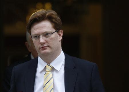 Britatin's Chief Secretary to the Treasury Danny Alexander leaves 10 Downing Street in London March 19, 2014. REUTERS/Luke MacGregor