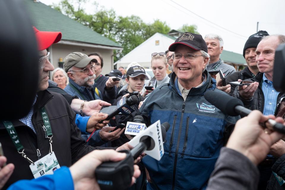 Kentucky Derby winning trainer Bill Mott answered questions from the media on the backside of Churchill Downs the morning after County House was declared winner of the race. May 4, 2019