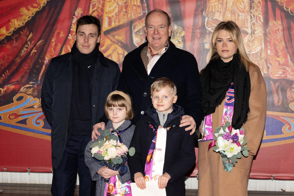 Le prince Albert, Jacques et Gabriella de Monaco, aux côtés de Camille Gottlieb et Louis Ducruet