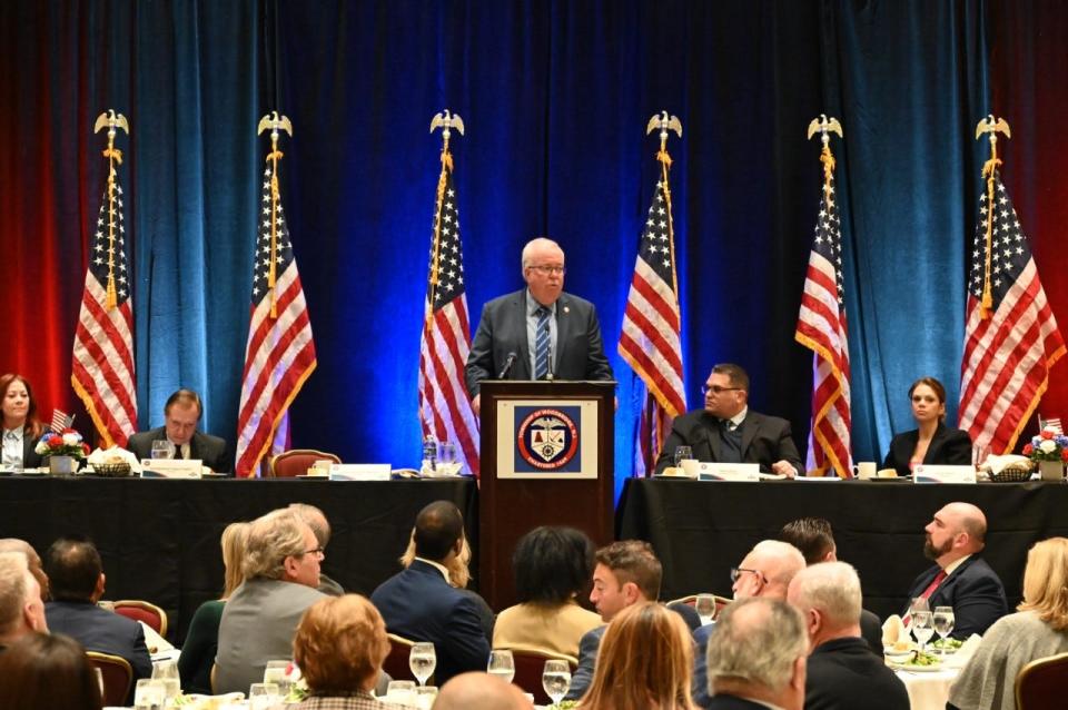 Woodbridge Mayor John E. McCormac delivered his State of the Township address to the Woodbridge Metro Chamber of Commerce at the Delta Hotel and Conference Center in the Iselin section on Friday.