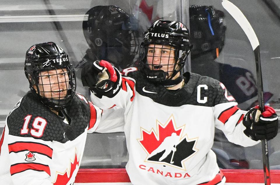 Neck guards are already required for members of the Canadian national women's team. (Graham Hughes/The Canadian Press - image credit)