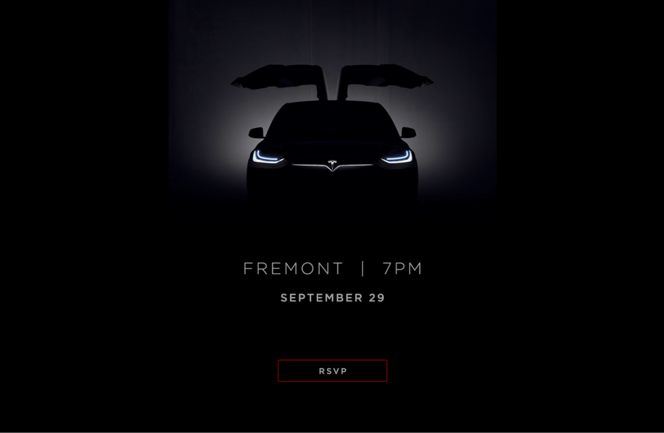 Tesla Model X launch invite