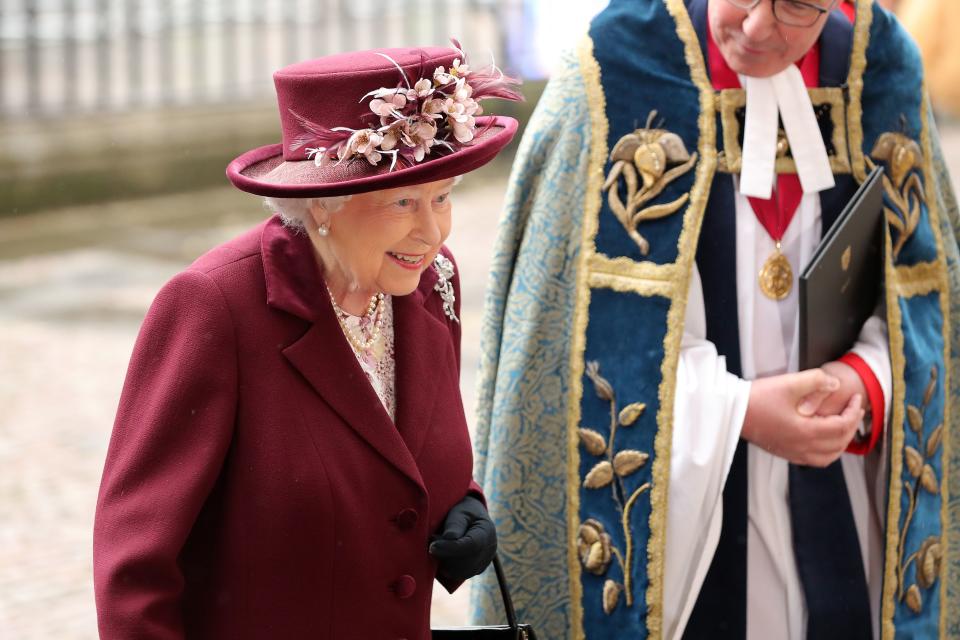 The Queen looked in good spirits as she entered the abbey. [Photo: Getty]