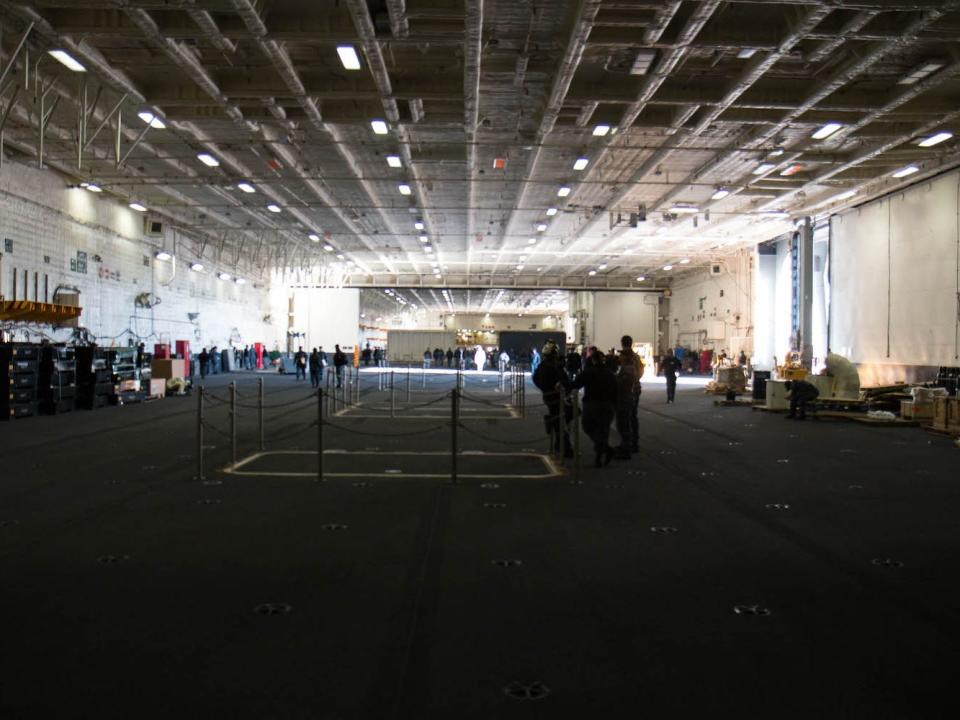 USS Ford hangar bay