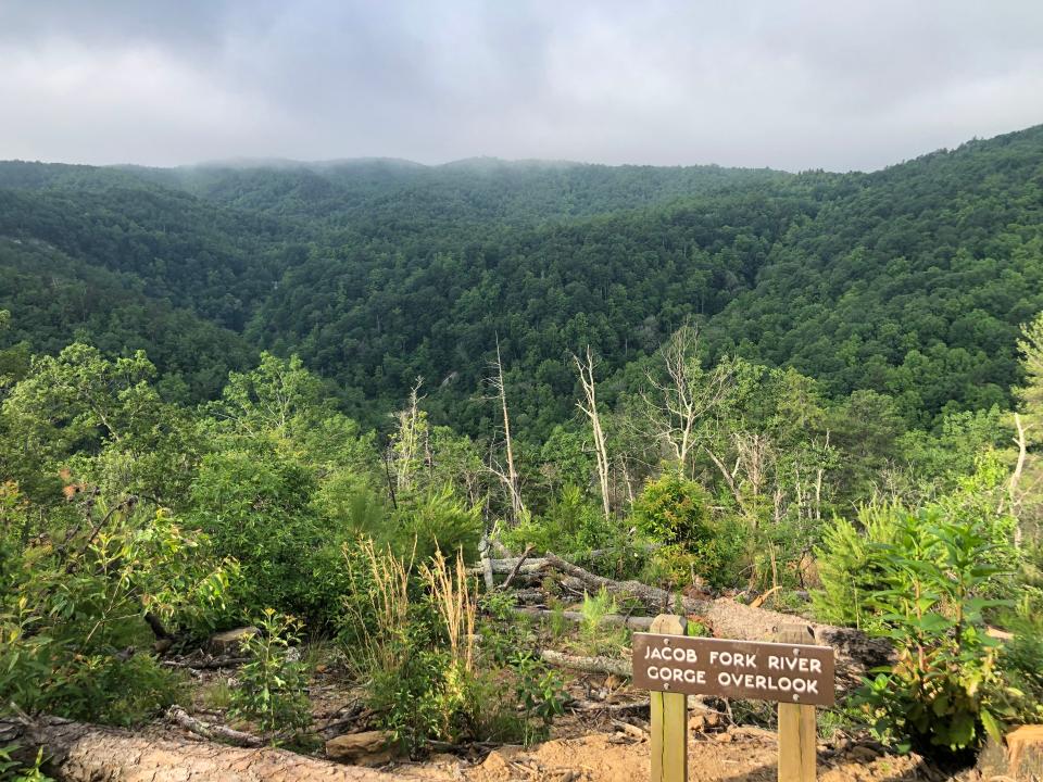 An overlook showing some of the mountains at South Mountains State Park. The park was the location for a film crew last week.