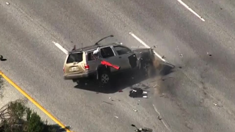 Northern California car chase ends in spectacular crash