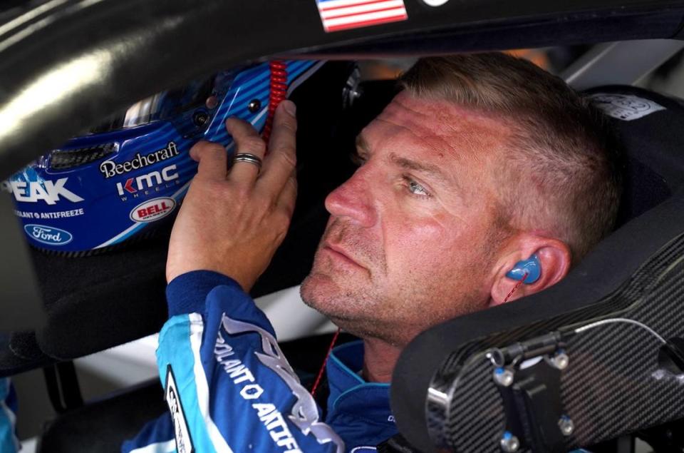 NASCAR driver Clint Bowyer prepares for practice at Charlotte Motor Speedway on Thursday, May 23, 2019.