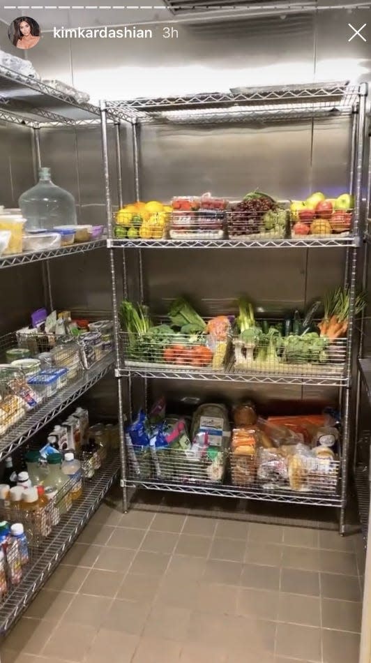 Inside Kim Kardashian's walk-in fridge.