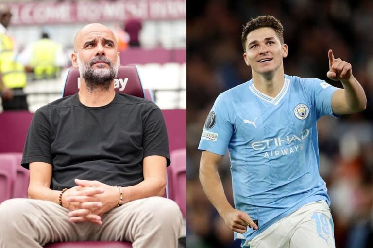 Pep Guardiola llenó de elogios a Julián Álvarez