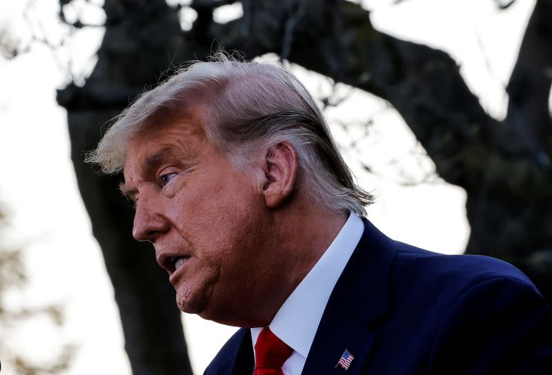 U.S. President Trump delivers update on so-called Operation Warp Speed coronavirus treatment program in an address from the Rose Garden at the White House in Washington