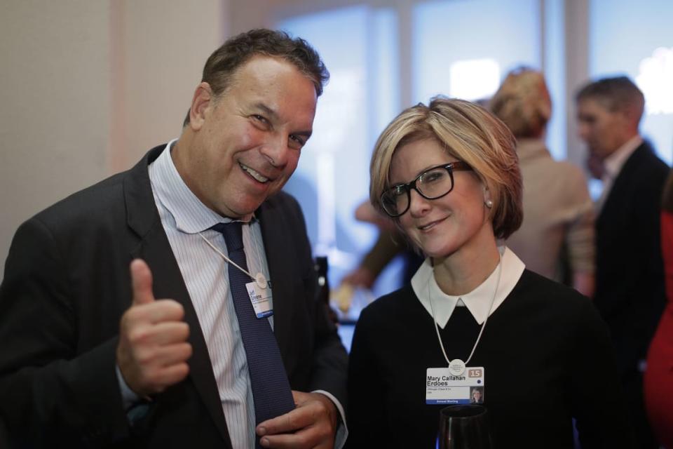 <div class="inline-image__caption"><p>Jeff Greene with investment banker Mary Erdoes at Davos in 2015.</p></div> <div class="inline-image__credit">Phil Wenger/Wikimedia Commons</div>