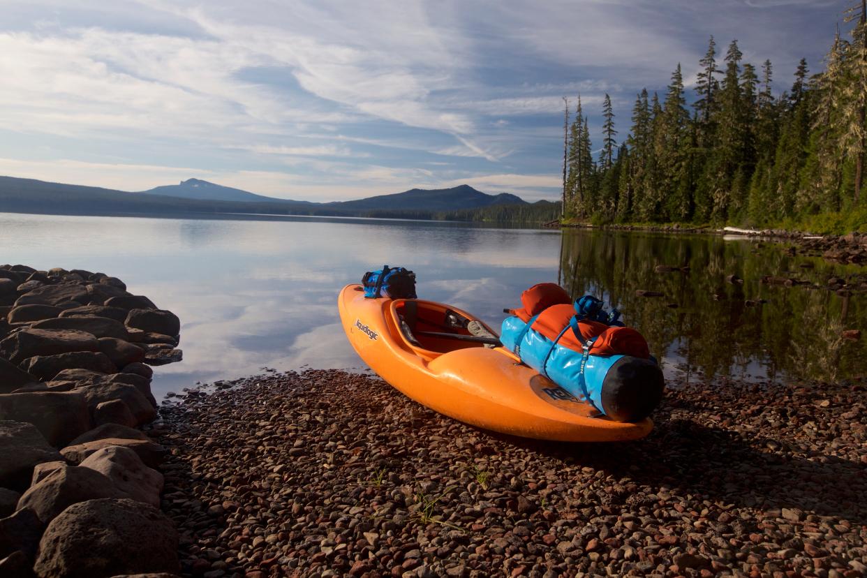 A kayak loaded up for a trip to a boat-in campsite at Waldo Lake. The lake was among 49 statewide, and 15 in the Willamette Basin, sampled for a new DEQ study.