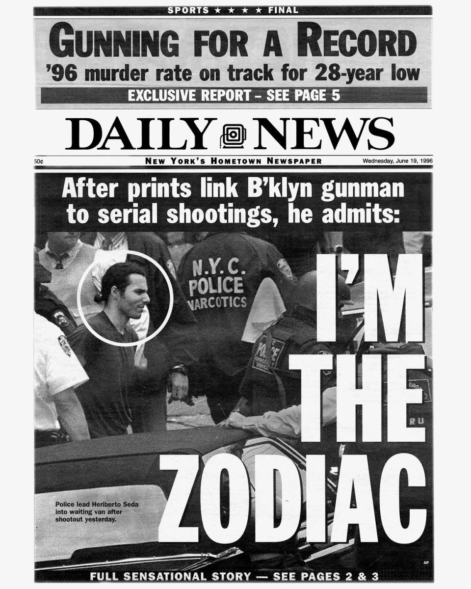 daily news front pgae dated wednesday, june 19, 1996, headli