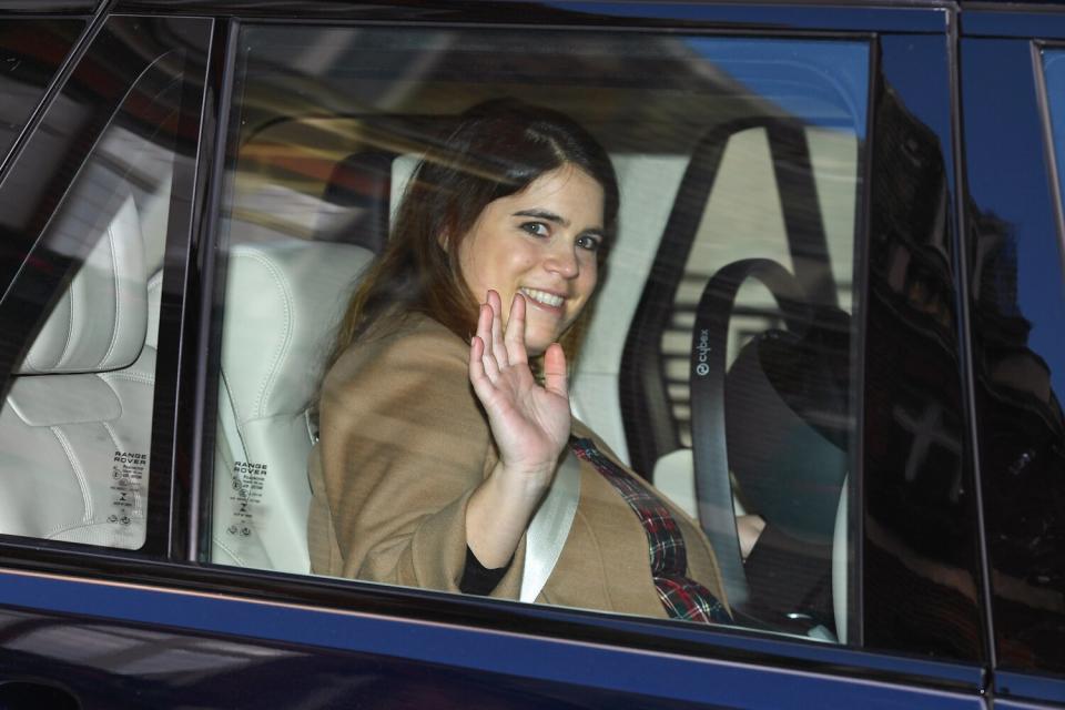 Princess Eugenie leaving Portland Hospital