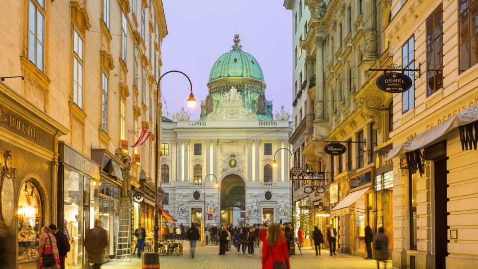 austria, wien state, vienna, kohlmarkt and hofburg