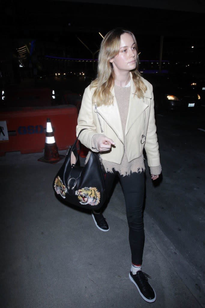 Brie Larson's Off-White Leather Jacket