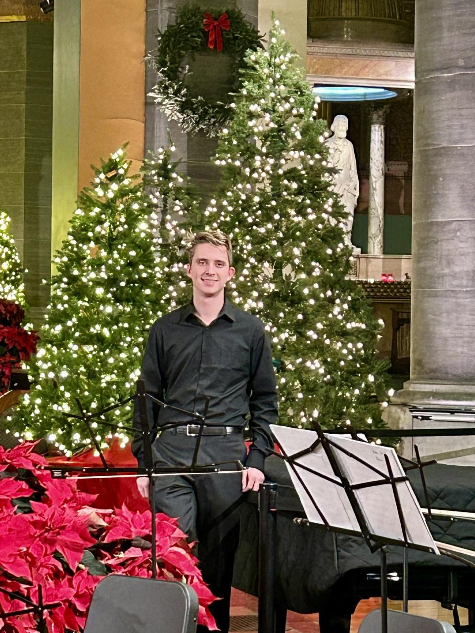 Luke Foster is pictured before a recent orchestra performance in New York City.