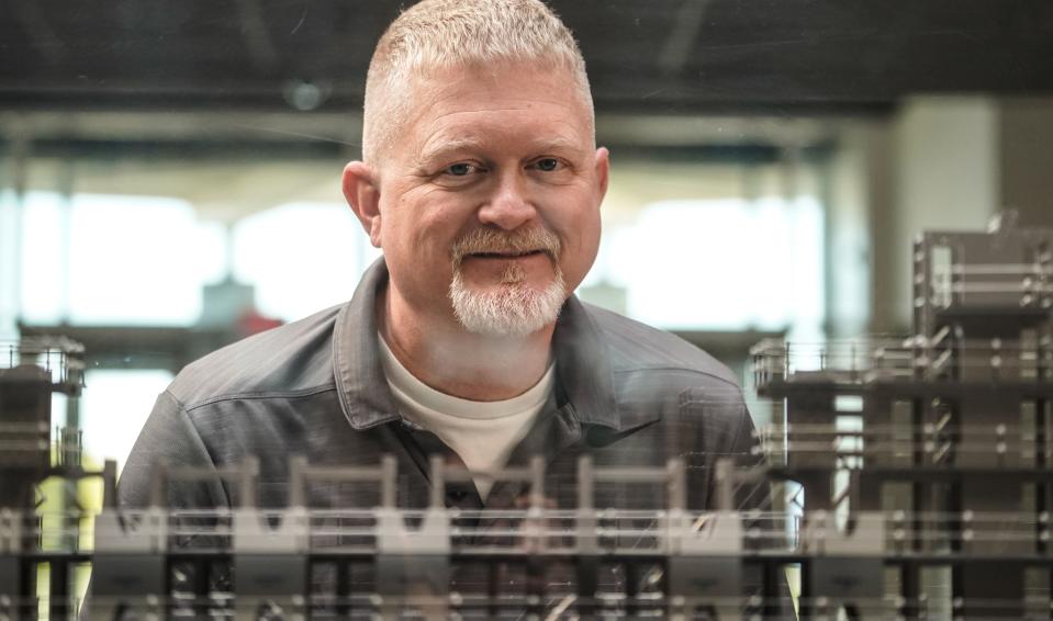 Michael Hughes, a pressroom manager, is photographed at the Pulliam Production Center on Thursday, March 21, 2024.