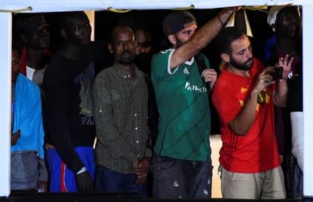 Spanish rescue ship Open Arms with migrants on board arrives in Lampedusa