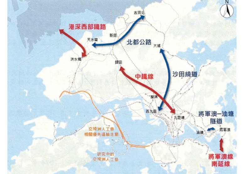 當局擬興建「3鐵3路」。