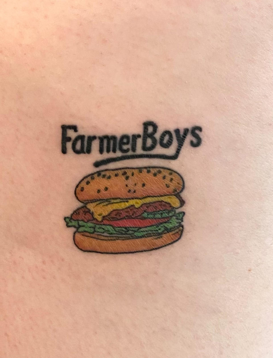 Hilary Frazier's Farmer Boys Tattoo. (Courtesy Hilary Frazier)