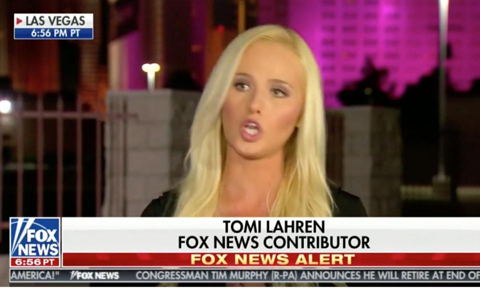 <p>Tomi Lahren and other top Trump campaigners gave thanks on the ‘Cameo’ app </p>