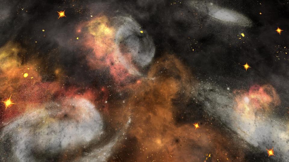 Ilustración sobre el universo y las galaxias 