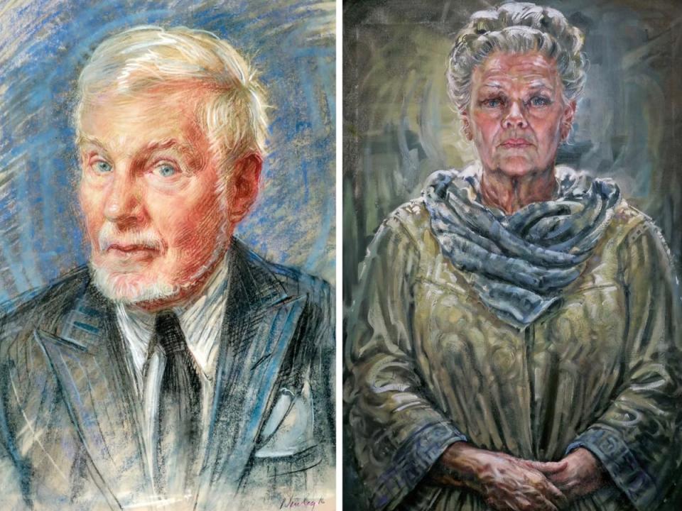 Newley’s portraits of Derek Jacobi and Judi Dench (Alexander Newley)