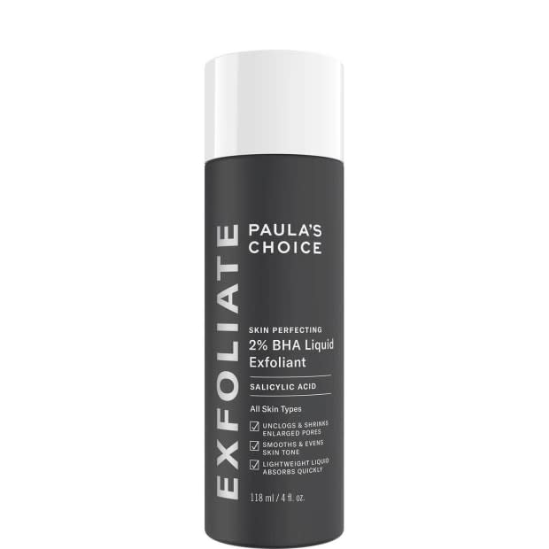 <p><strong>Paula's Choice Skin Perfecting 2% BHA Liquid Exfoliant, $27.20 (from $32), <a href="https://shop-links.co/1782559575586189316" rel="nofollow noopener" target="_blank" data-ylk="slk:available here;elm:context_link;itc:0;sec:content-canvas" class="link ">available here</a>: </strong>"This multi-tasking liquid exfoliator has been a staple in my skin-care routine for the better part of the last decade. <a href="https://fashionista.com/2016/10/paulas-choice-bha-exfoliant-review" rel="nofollow noopener" target="_blank" data-ylk="slk:You can read a long-winded version of why here;elm:context_link;itc:0;sec:content-canvas" class="link ">You can read a long-winded version of why here</a>, but the TL;DR version is that it evens skin texture and tone, cleans out pores, prevents breakouts and creates an overall glow-y luminosity I've become truly addicted to. It's a must." —Stephanie Saltzman, Beauty Director</p>