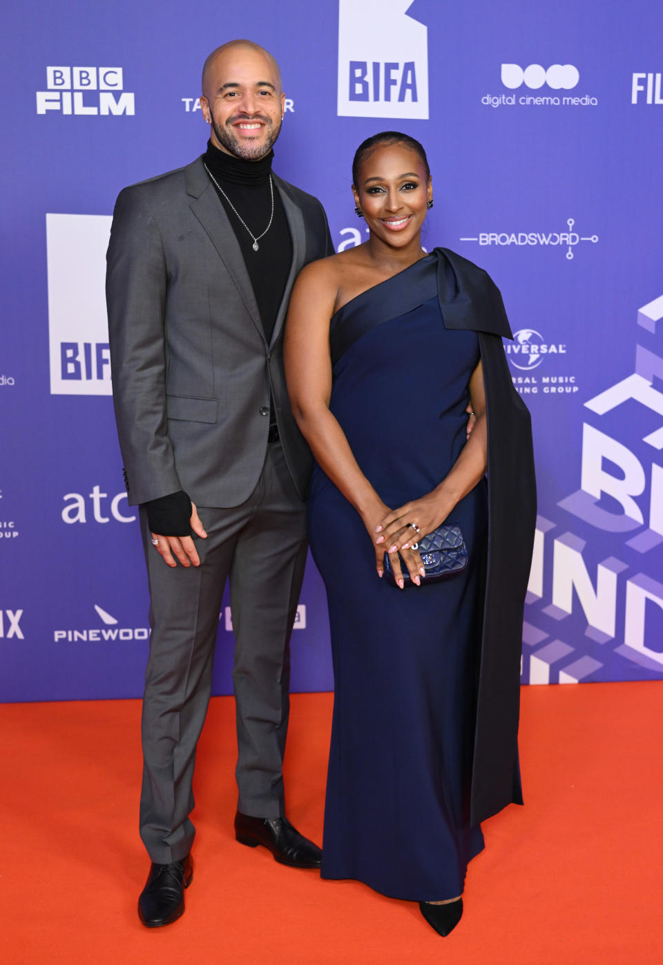 Alexandra Burke and partner Darren Randolph at The 26th British Independent Film Awards in December, 2023 in London. (Getty Images)