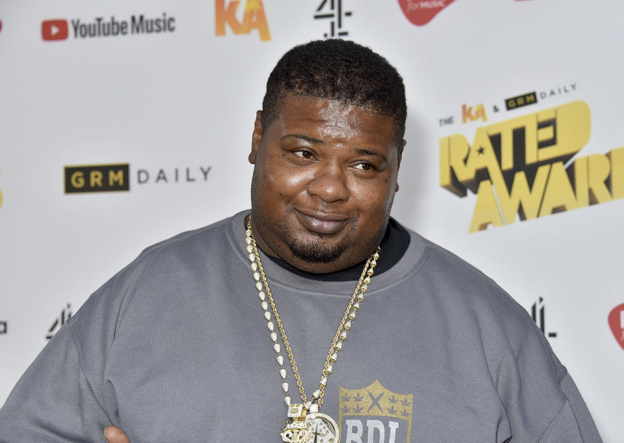 LONDON, ENGLAND - SEPTEMBER 04:  Big Narstie attends the 2018 KA & GRM Daily Rated Awards at Eventim Apollo on September 4, 2018 in London, England.  (Photo by David M. Benett/Dave Benett/Getty Images for Grime Daily)