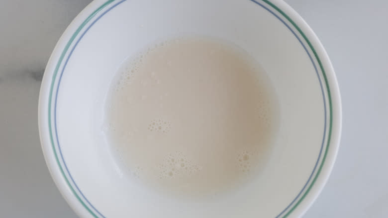 flour and water in bowl