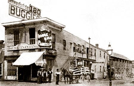 The Iron Buggy Co. was in a cheap, 2-story frame building at High Street and Hickory Alley in Columbus.