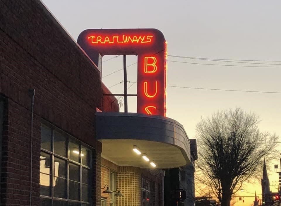 Former Trailways Bus Station, a historic transportation terminal building, in Petersburg will soon be a restaurant and cigar lounge. Image taken February 2024.