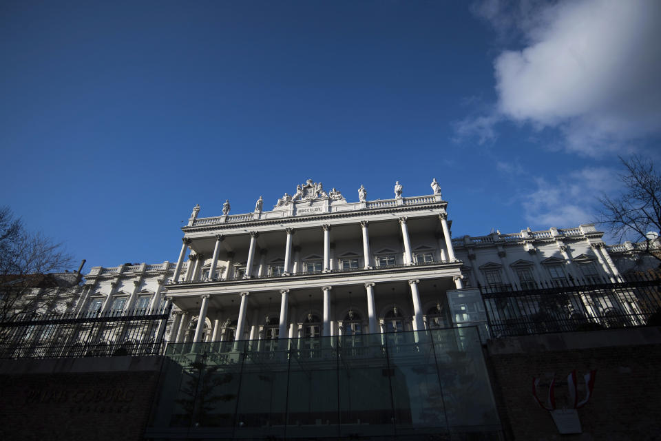 FILE - Palais Coburg, is where closed-door nuclear ongoing talks with Iran are taking place in Vienna, Austria, Dec. 17, 2021. While the world’s attention has been focused on Ukraine, the Biden administration also has been racing forward with other global powers toward restoring the 2015 international nuclear deal with Iran. After months of negotiations in Vienna, the various sides have indicated a new deal is close, perhaps in the coming days. (AP Photo/Michael Gruber, File)