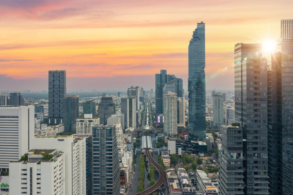 An aerial view of Bangkok, Thailand