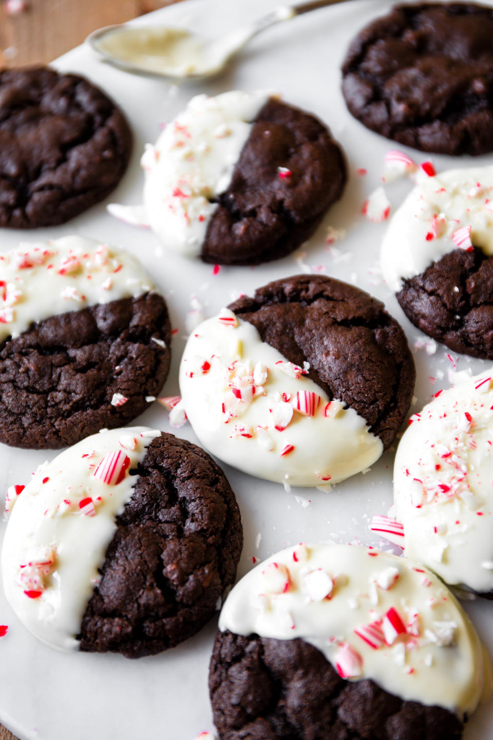 Sally McKenney of the blog Sally&rsquo;s Baking Addiction says these peppermint mocha cookies are her absolute favorite. The soft-baked cookies taste like brownies, and are perfectly topped off with white chocolate and a candy-cane-crunch dusting. <strong>Get the<a href="https://sallysbakingaddiction.com/peppermint-mocha-cookies/"> Peppermint Mocha Cookies</a> recipe from Sally&rsquo;s Baking Addiction.</strong>