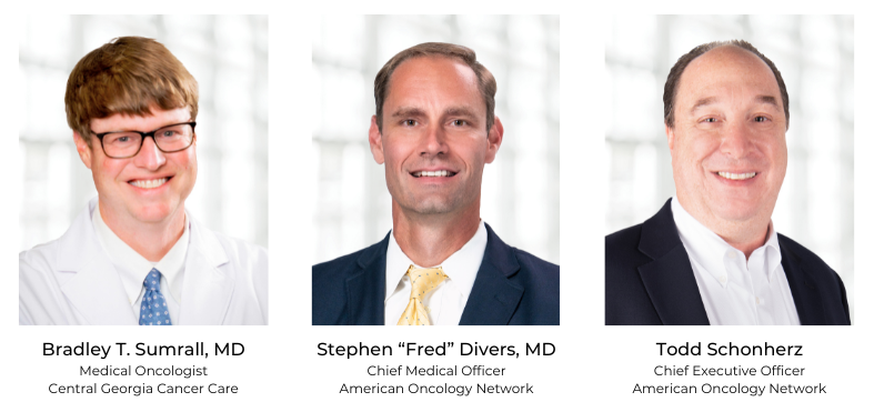 From left to right: Bradley T. Sumrall, MD; Stephen "Fred" Divers, MD; and Todd Schonherz.