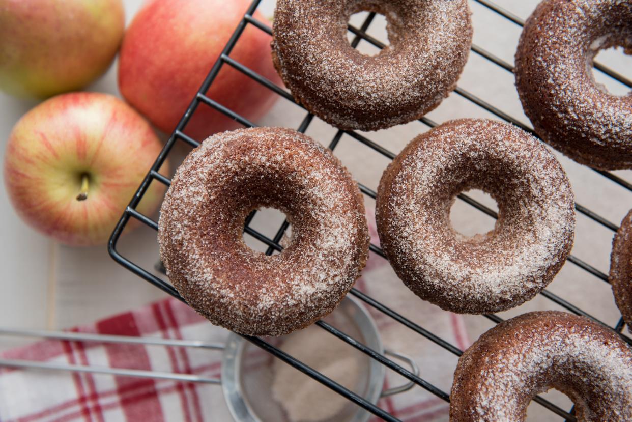 Apple Cider Doughnuts are baked, not fried.