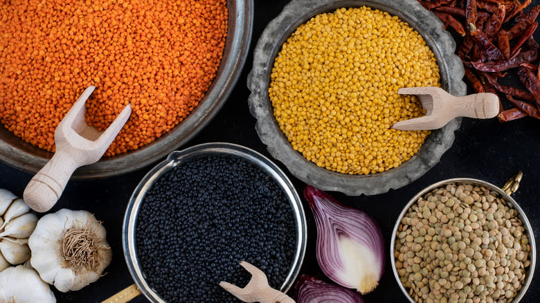 various types of lentils