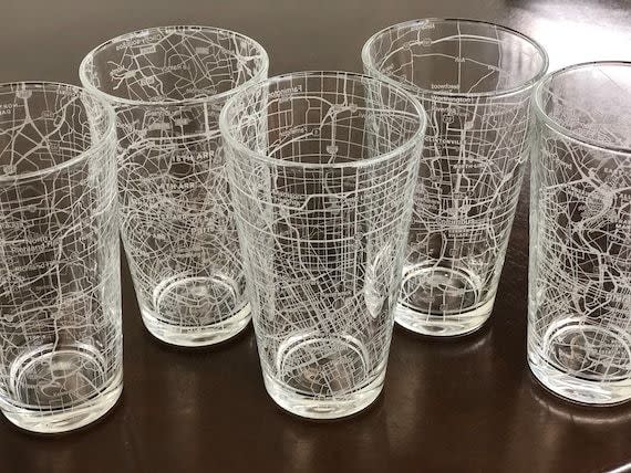 14) Urban City Map Beer Glass