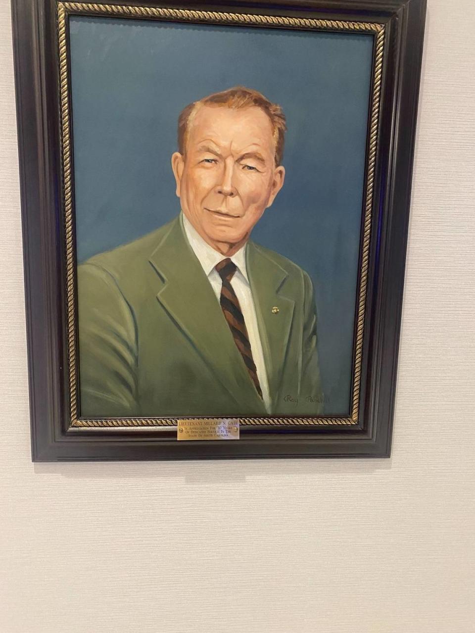 Millard Cate was hired in 1947 to be SLED’s first one-man crime lab operator. His portrait hangs in SLED’s new crime lab.