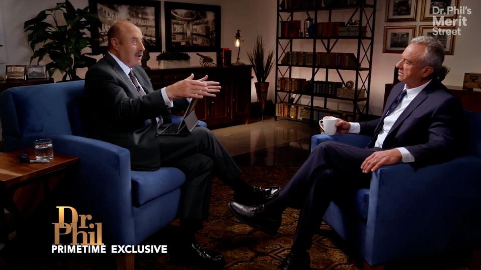 Dr Phil interviews Robert F Kennedy Jr in a conversation aired ahead of the first presidential debate. (Merit Street Media)