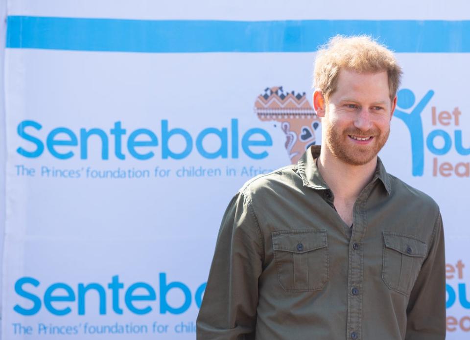 The Duke of Sussex during a visit to the Kasane Health Post, run by the Sentebale charity, in Kasane, Botswana (Dominic Lipinski/PA) (PA Archive)
