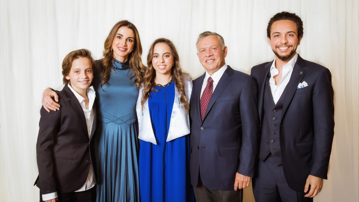 Prince Hashem with Queen Rania, Princess Salma, King Abdullah and Crown Prince Hussein