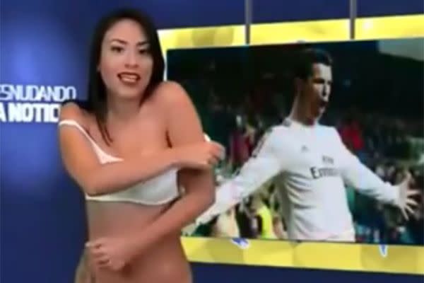 Pallares strips for Ronaldo story. Source: YouTube