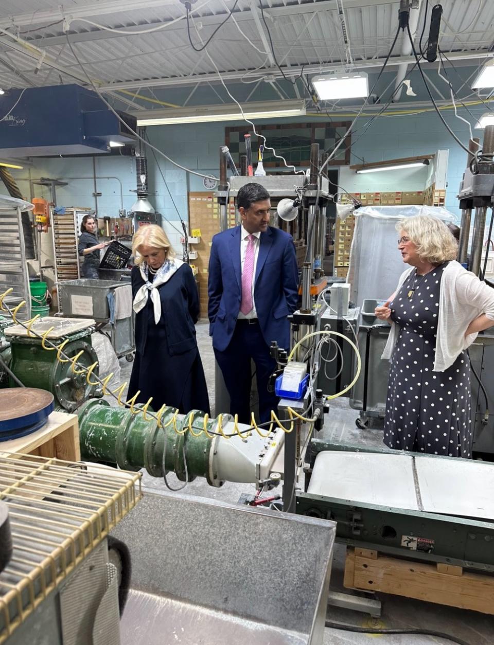 Rep. Debbie Dingell and Rep. Ro Khanna at Motawi Tileworks.