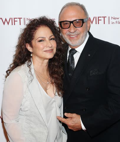 <p>Lars Niki/Getty</p> Gloria and Emilio Estefan in New York City in December 2019