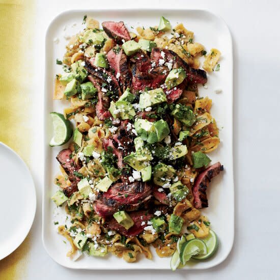 Cola-Marinated Flank Steak with Frito Chilaquiles